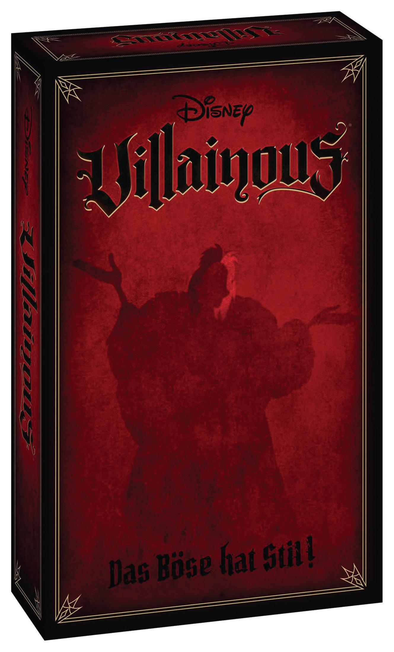 Pudełko z grą z czerwonym tłem i sylwetką złoczyńcy.