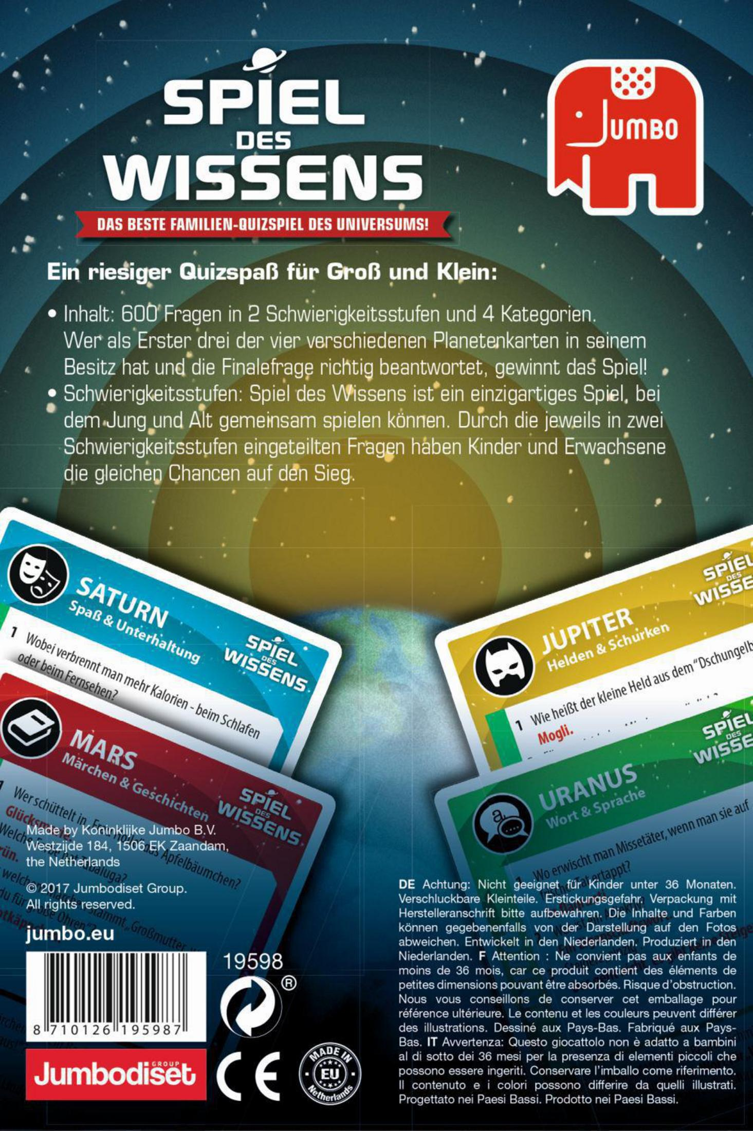 Brettspielbox mit Karten und verschiedenen Planetenkarten.