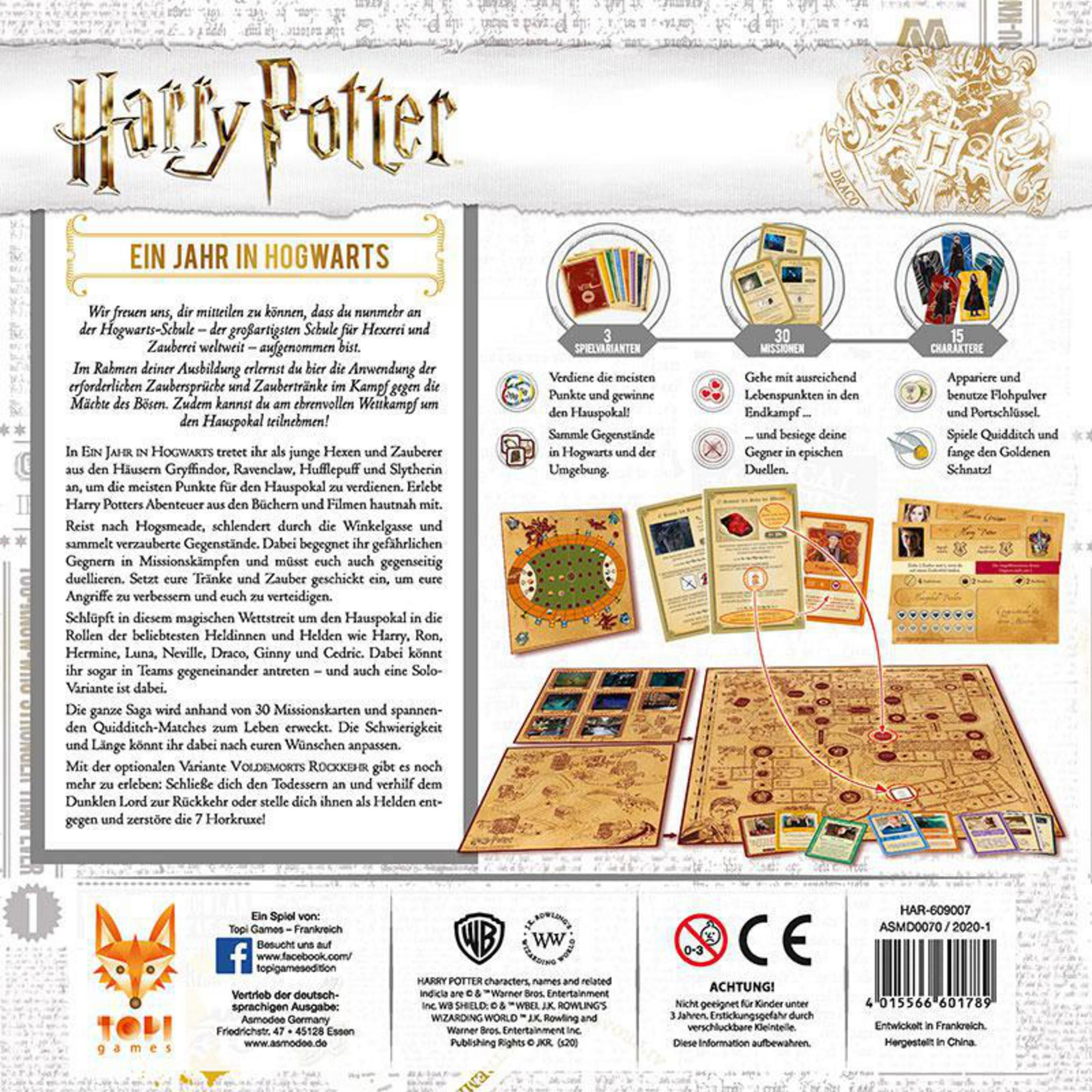 Harry Hogwarts ASMODEE Ein Gesellschaftsspiel Jahr in Potter: