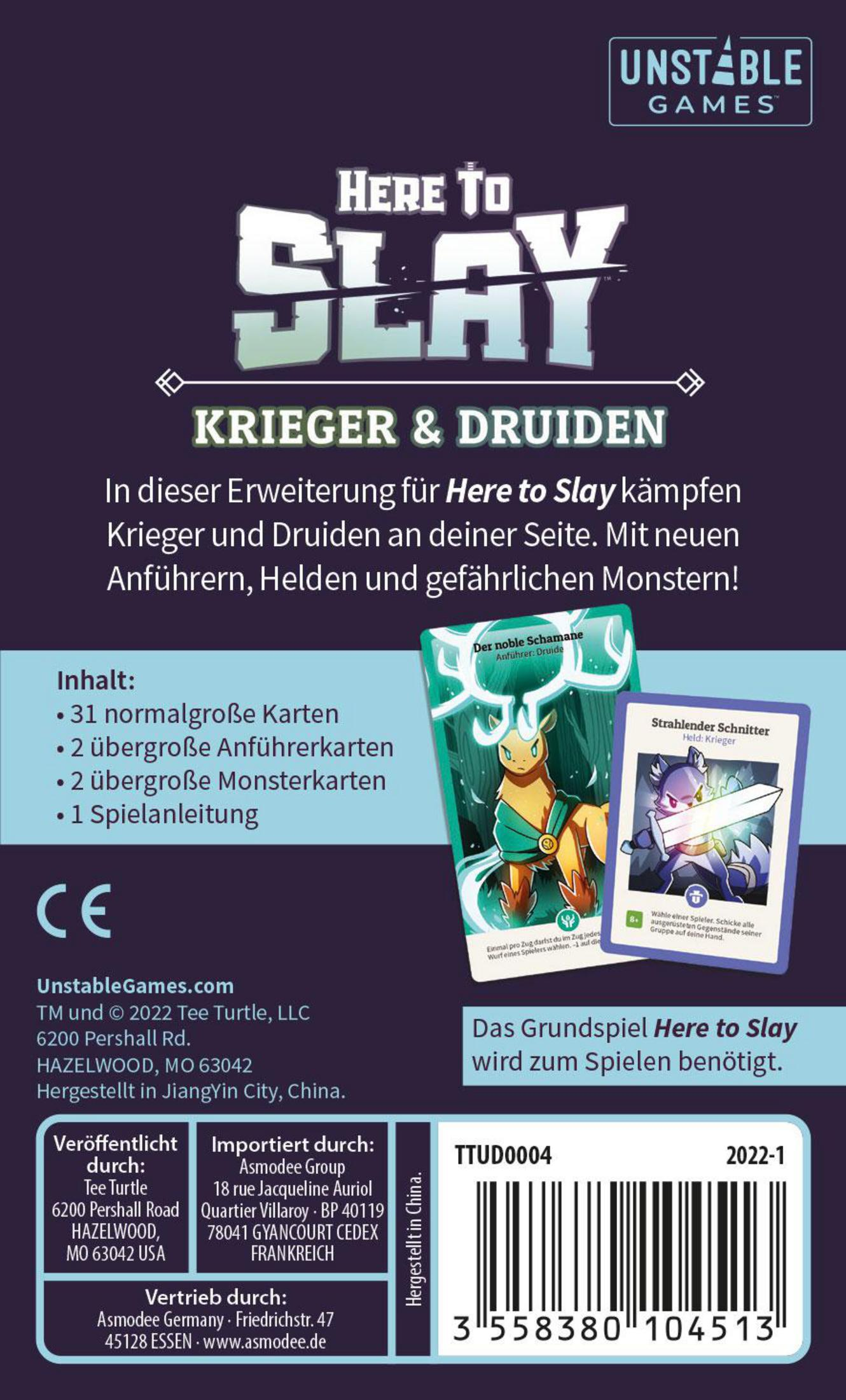 Rückseite einer Kartenspielbox, zeigt den Spielnamen, Karten und eine Beschreibung mit Logo.