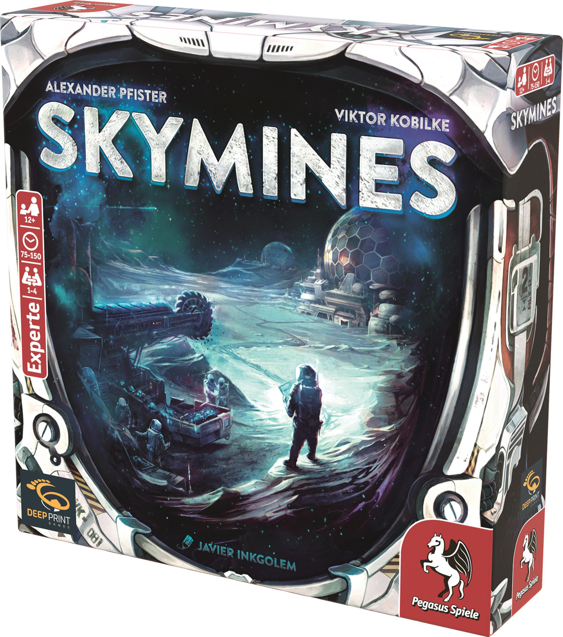 Spielbox mit Weltraumthema, zeigt einen Raumfahrer und ein futuristisches Gebäude.