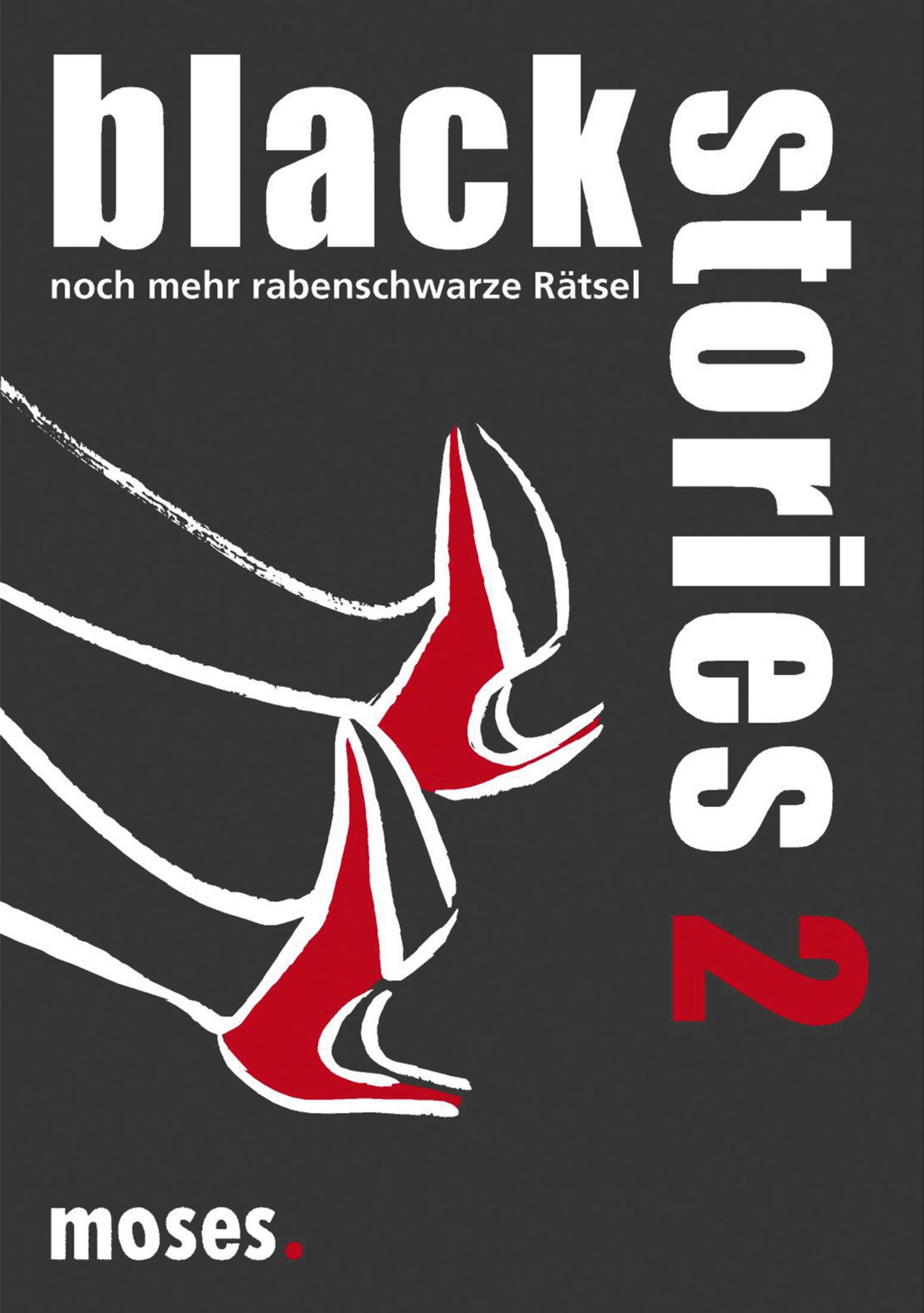 Buchcover mit dem Titel Black Stories 2 und roten High Heels.