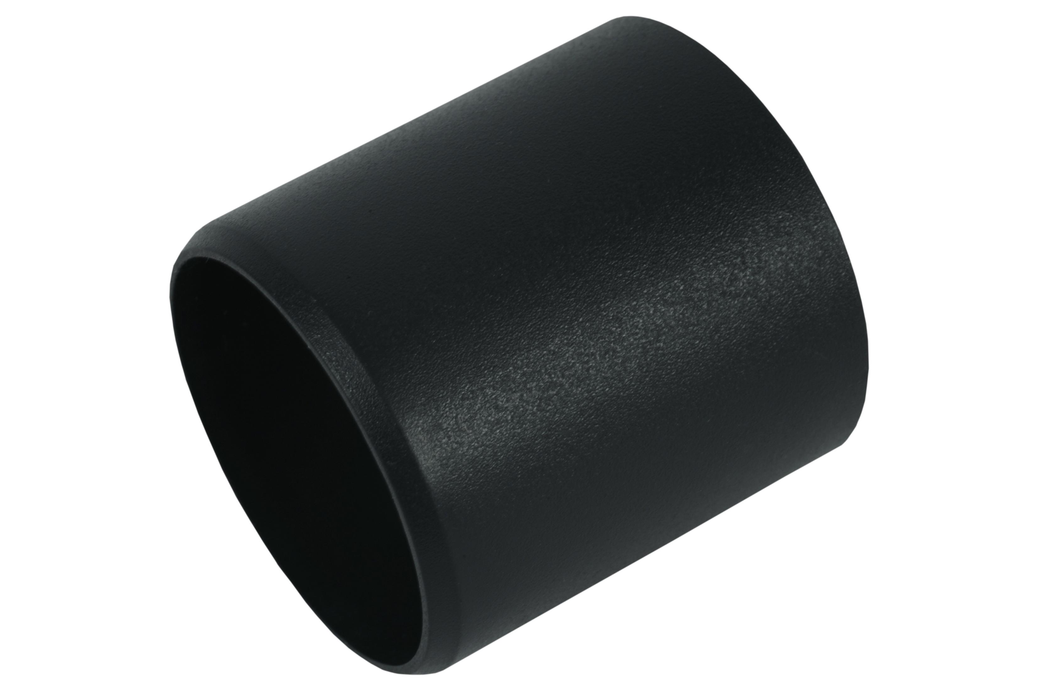 Czarny walec. Cylindryczny kształt, prawdopodobnie część obiektu. Izolowany.