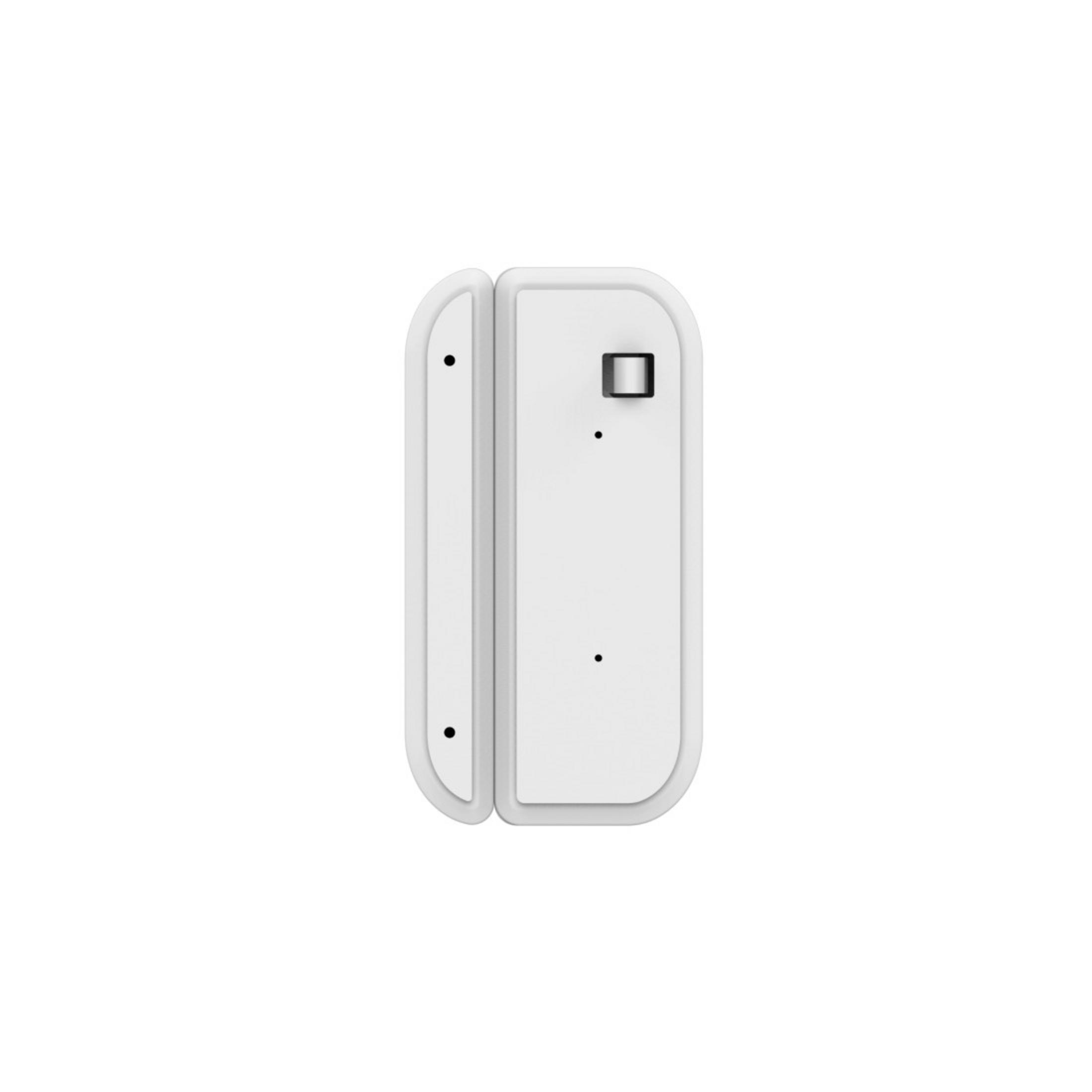 Dos sensores de puerta inteligentes blancos uno al lado del otro contra un fondo blanco.
