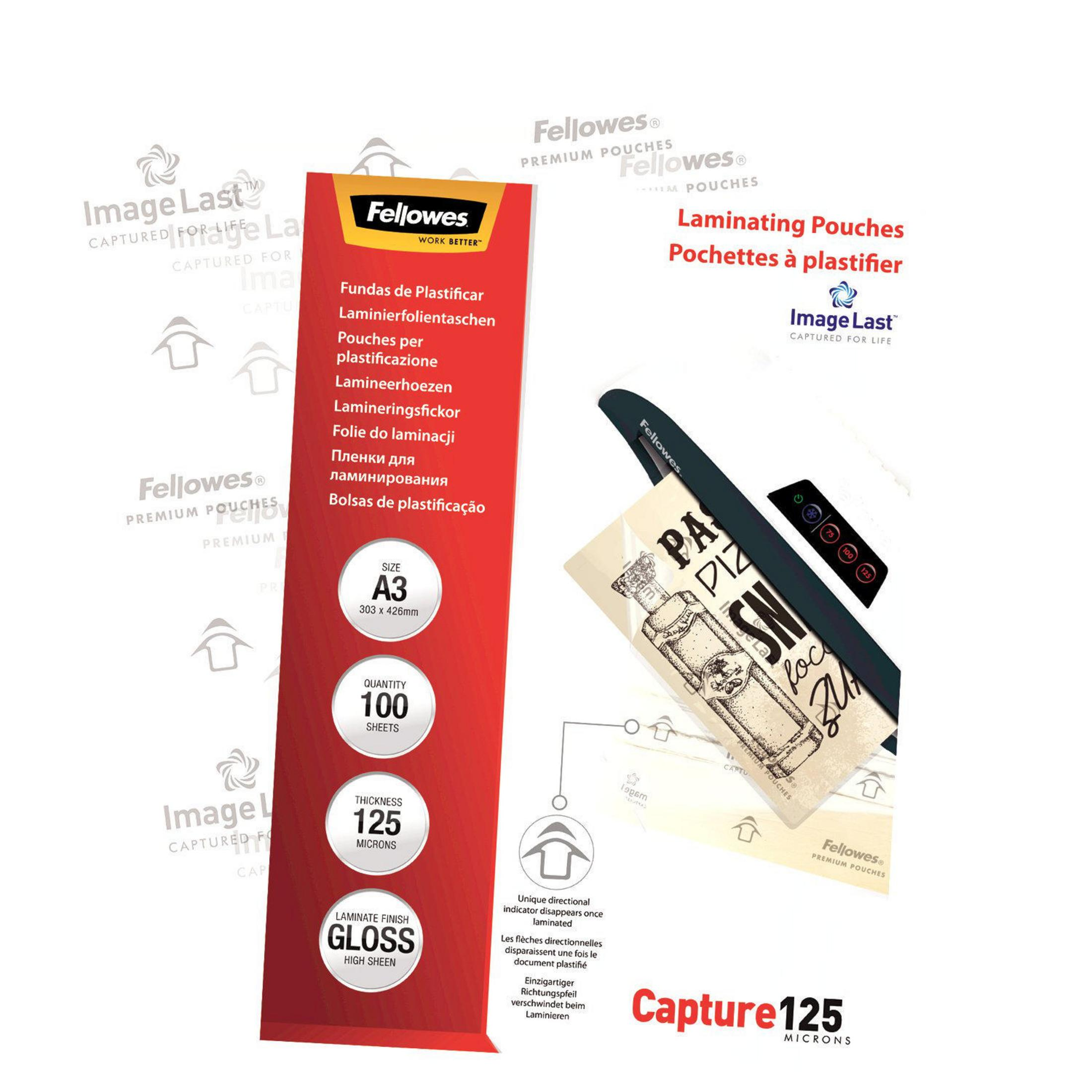 FELLOWES 5307506 IL LAMINATING POUCH A3 125MIC 100PK Heißlaminierfolie