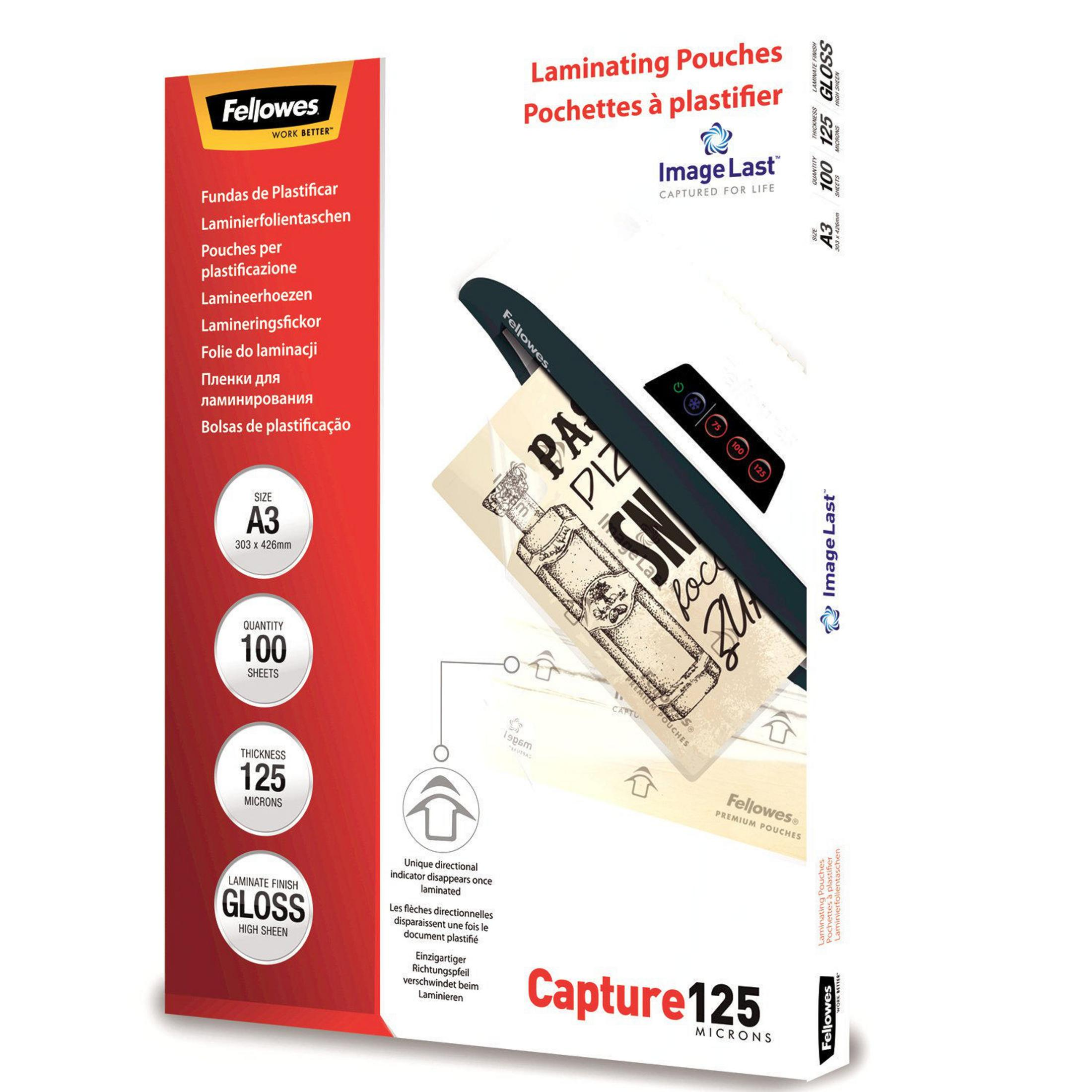 FELLOWES 5307506 IL LAMINATING POUCH A3 125MIC 100PK Heißlaminierfolie