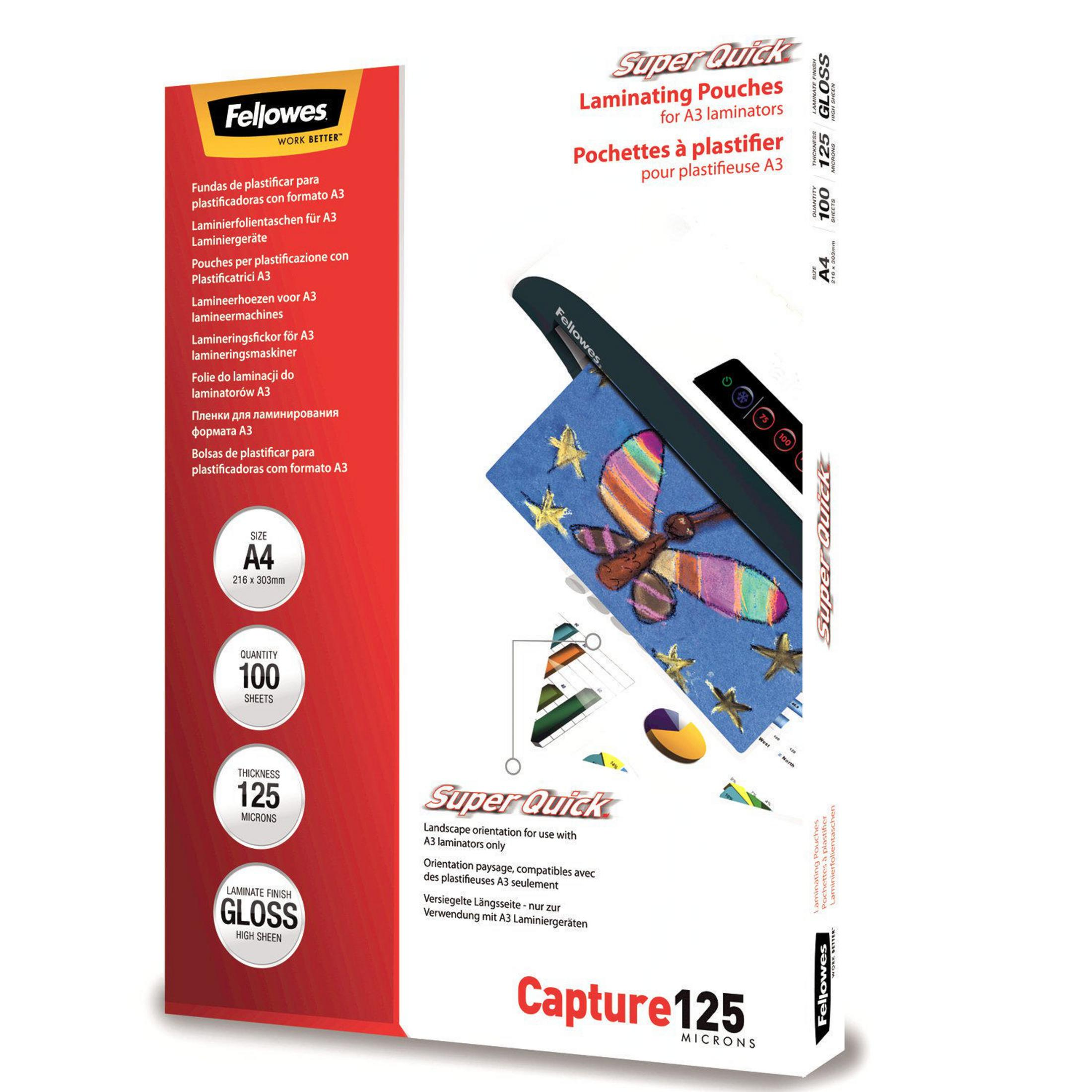 FELLOWES Fellowes Superquick Lam. Hoes A4 125Mic (100 stuks) Laminierfolien
