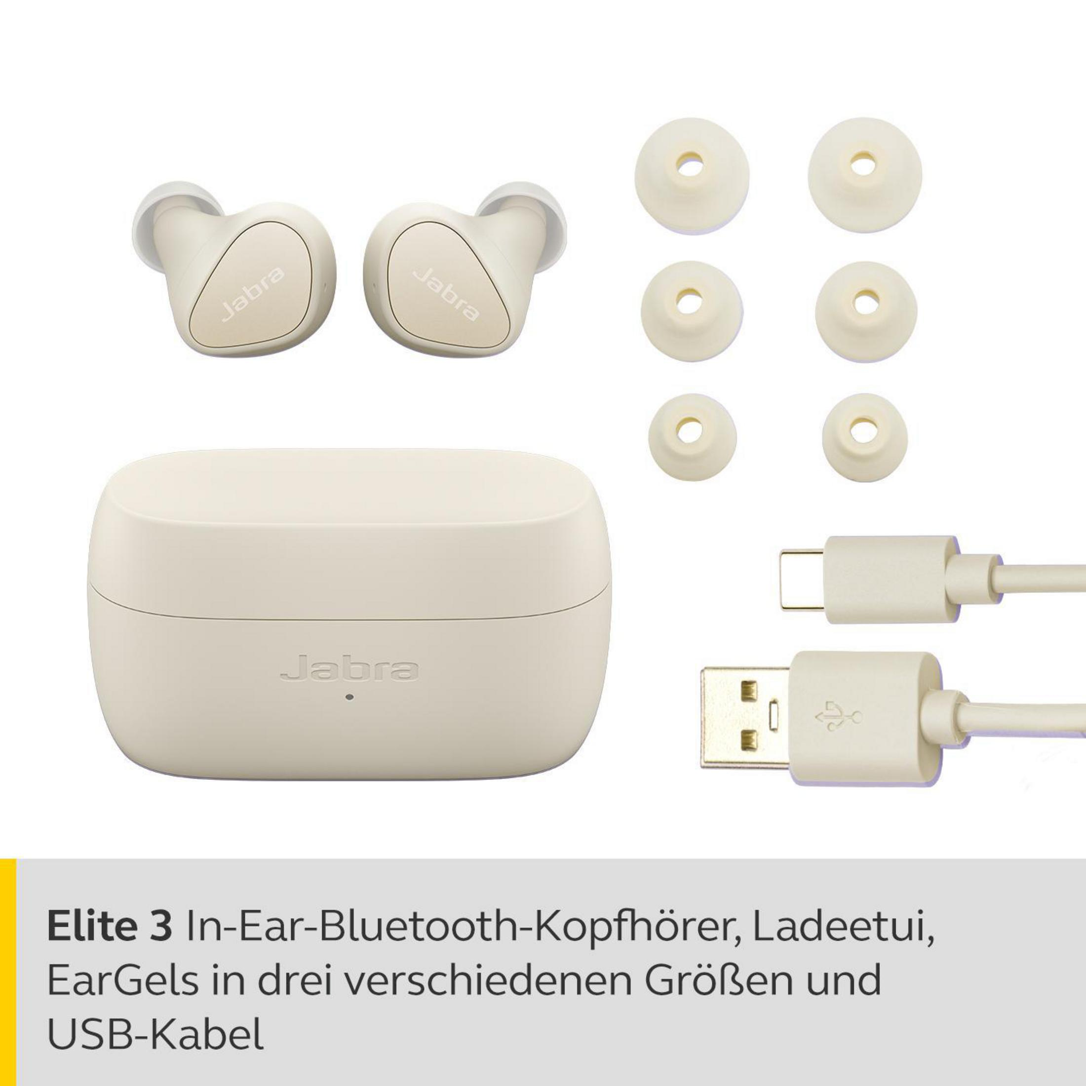 JABRA Gold/Beige ELITE TWS In-ear Bluetooth 3 LI/BG, 100-91410003-60 Kopfhörer