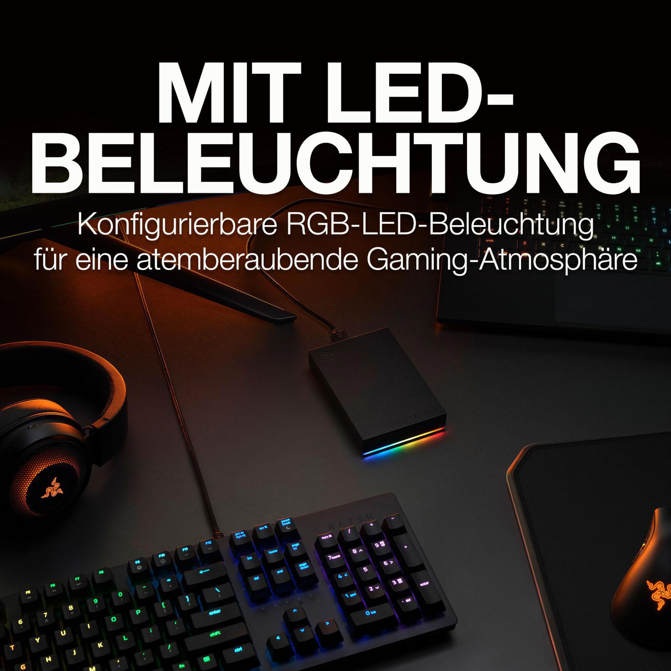 Konfiguracja do gier z klawiaturą, myszą i dyskiem zewnętrznym. Podświetlenie RGB na urządzeniach.