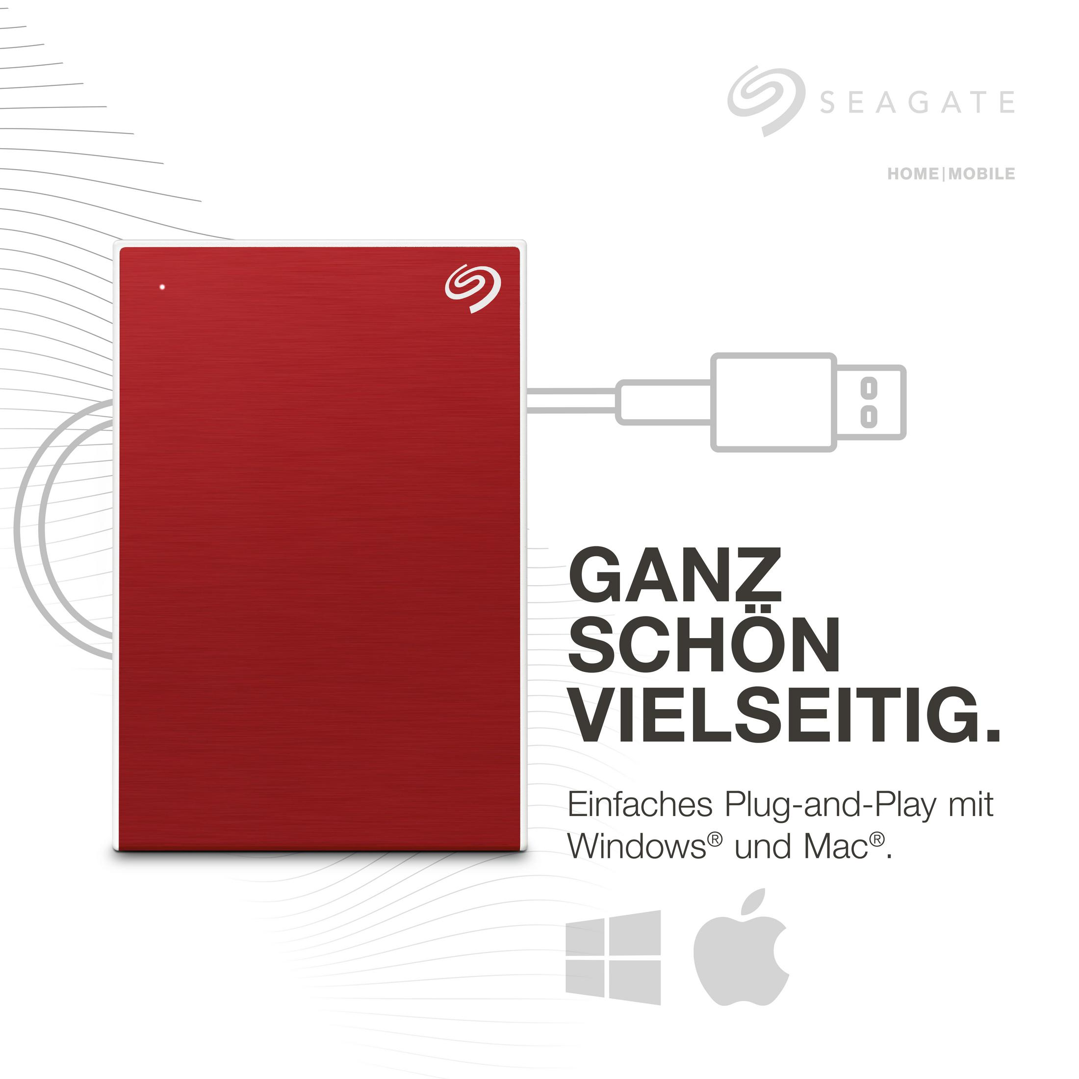 SEAGATE STKB1000403 ONETOUCHPORT. 1 1TB ROT, extern, Zoll, 2,5 HDD, Rot TB