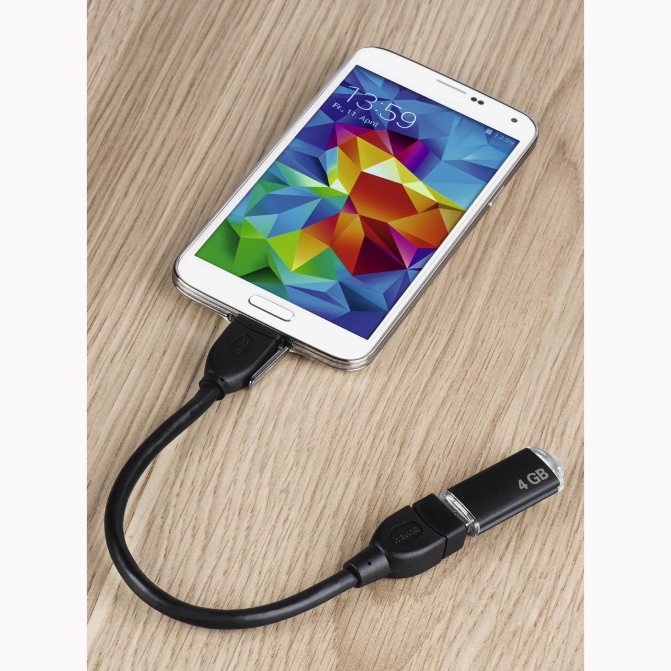 HAMA 173892 USB Schwarz m, Kabel, 0,15 BUCHSE 15CM, MICRO-A