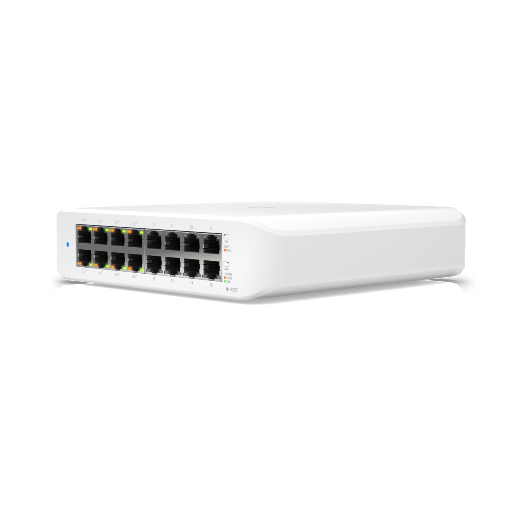 UBIQUITI Ubiquiti UniFi Switch Lite POE USW-Lite-16-POE Port (Desktop 16 managed Switch 8x Wandmontage 16 Switch