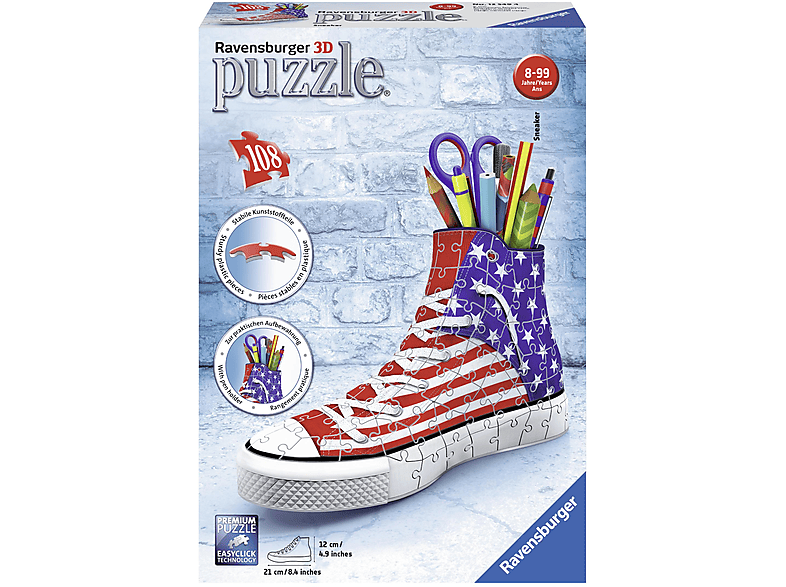 3D Puzzle Sneaker Aus Recycelter Pappe – 89 Teile, Ca. 14,5 Cm Groß