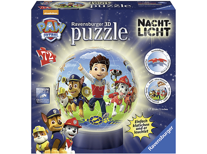 Ravensburger 3D-puzzel 11544 – Glow In The Dark Sterrenbol – 190 Stukjes – Fluorescerende Wereldbol Met Sterrenbeelden – Voor Kinderen En Volwassenen – 20 Cm Ø