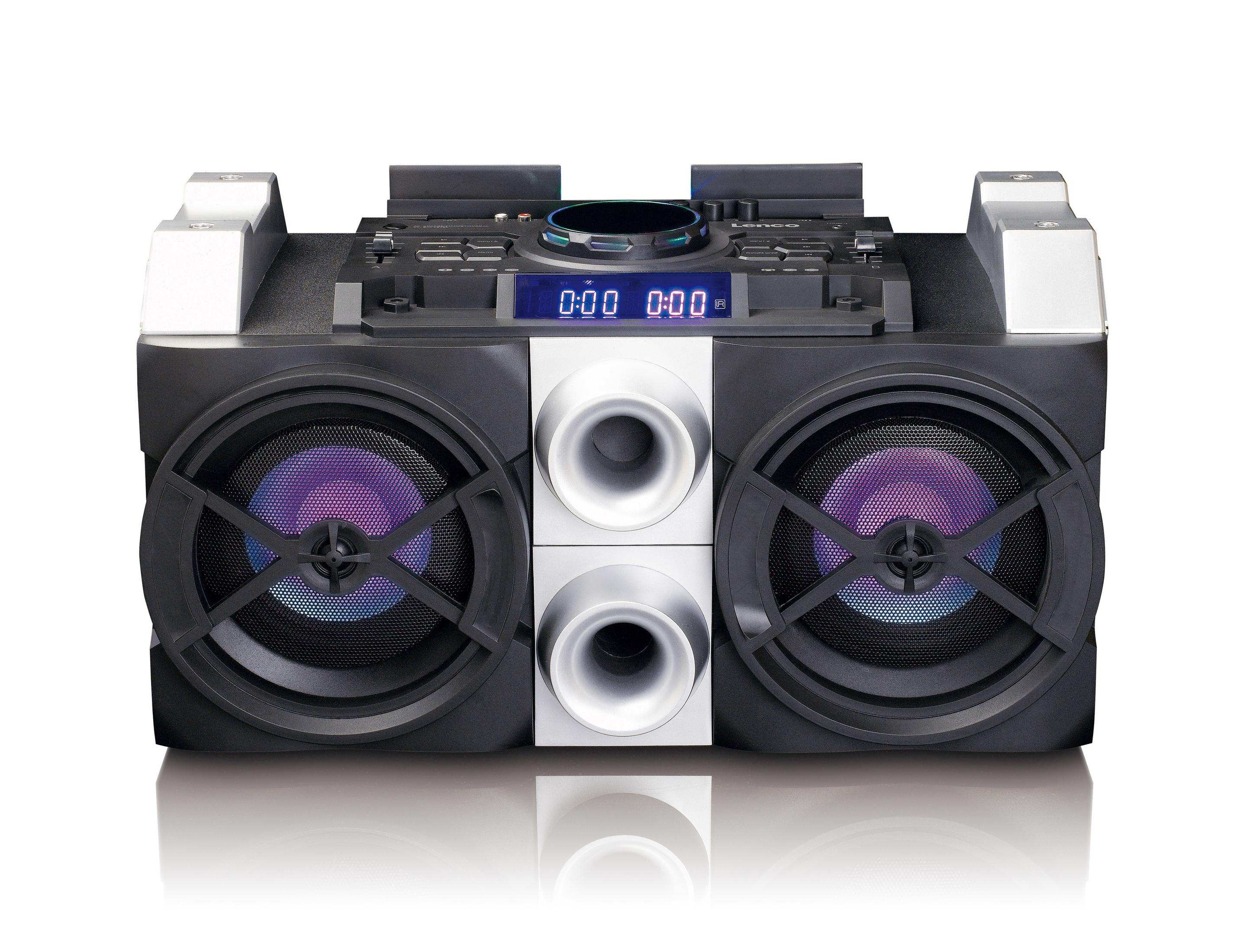 LENCO PMX-150 - Lautsprecher Schwarz-Silber - Bluetooth - DJ-Mixer Aktiv, Bluetooth