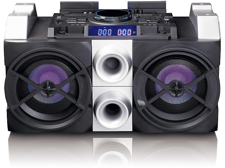 LENCO Aktiv, - PMX-150 Bluetooth Lautsprecher Bluetooth - DJ-Mixer Schwarz-Silber -