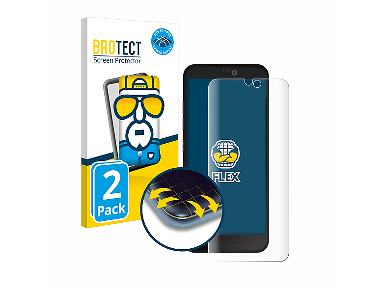 BROTECT 2x Flex Full-Cover 3D 3 Plus) Curved Fairphone Schutzfolie(für