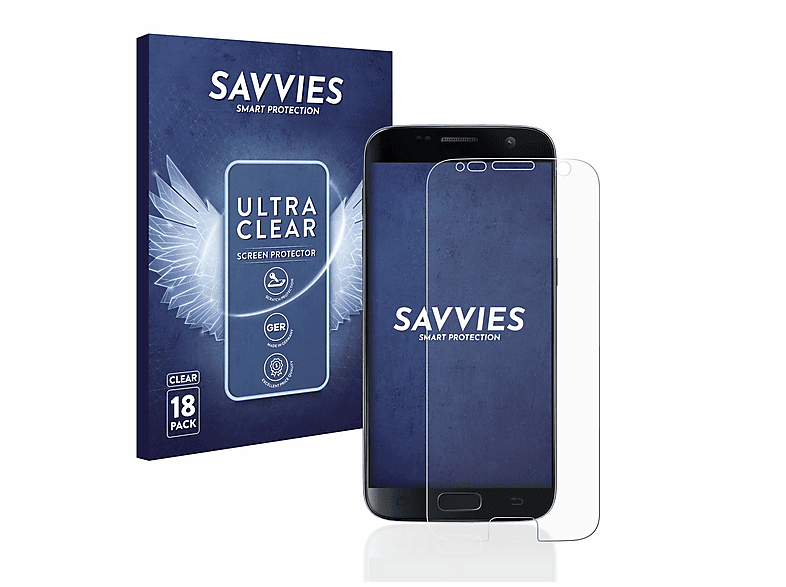 SAVVIES 18x S7) Galaxy Schutzfolie(für Samsung klare