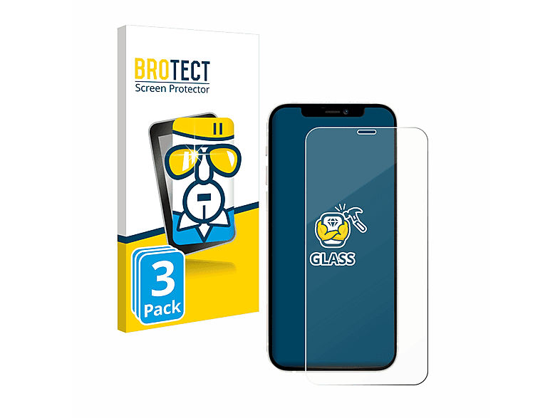 BROTECT 3x 9H klares Schutzglas(für Apple iPhone 12 Pro)
