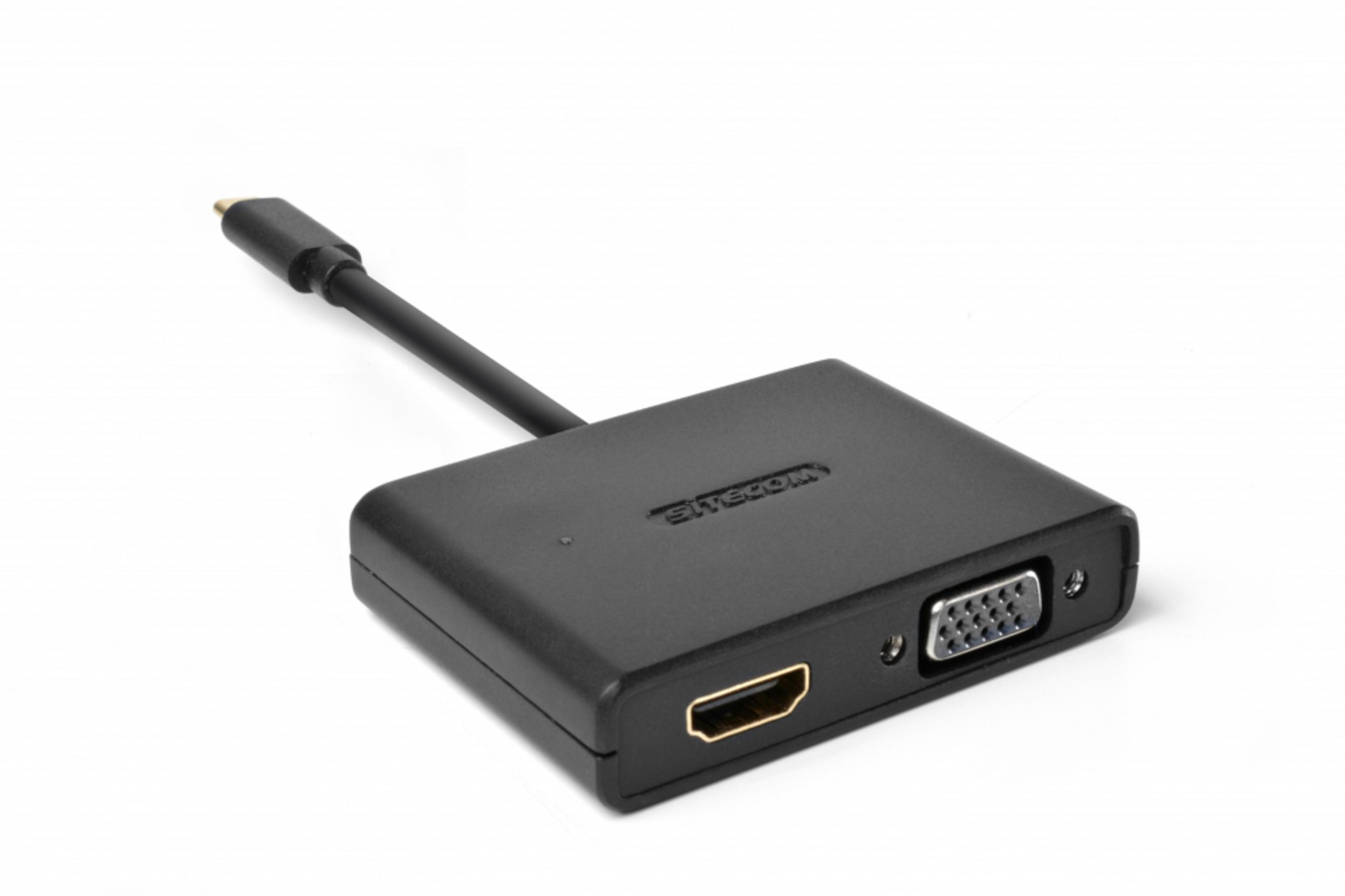 SITECOM CN 363 USB-C TO VGA+HDMI ADAPTER, Adapter COMBO