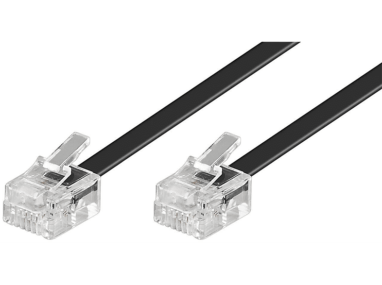 GOOBAY 50319 TEL 6P4C/RJ11 1000 BLACK 10M, Telefonkabel, 10 m