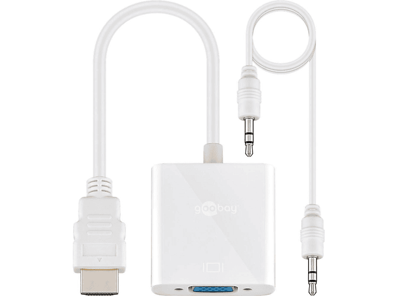 GOOBAY 51758 ADAPTER HDMI M/VGA F, 3.5 MM F WS, Adapter plus Audio, 0,1 ...