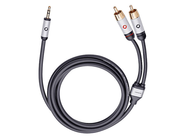 Goobay Audio-Kabel 1,5 M, Klinke Auf Cinch – Mit Stapelbaren Steckern, 90° Winkel, Für Handy & PC An Verstärker