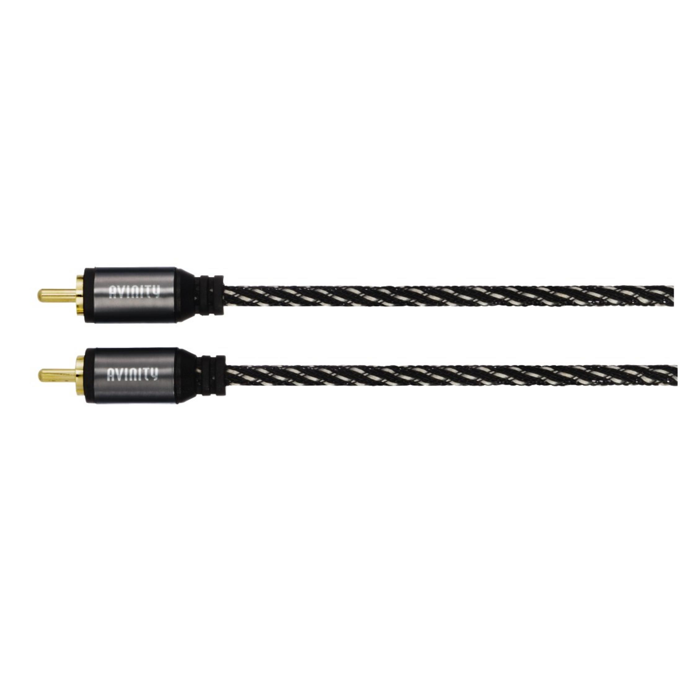 Zwei schwarze und graue Audiokabel. Weißer Hintergrund.