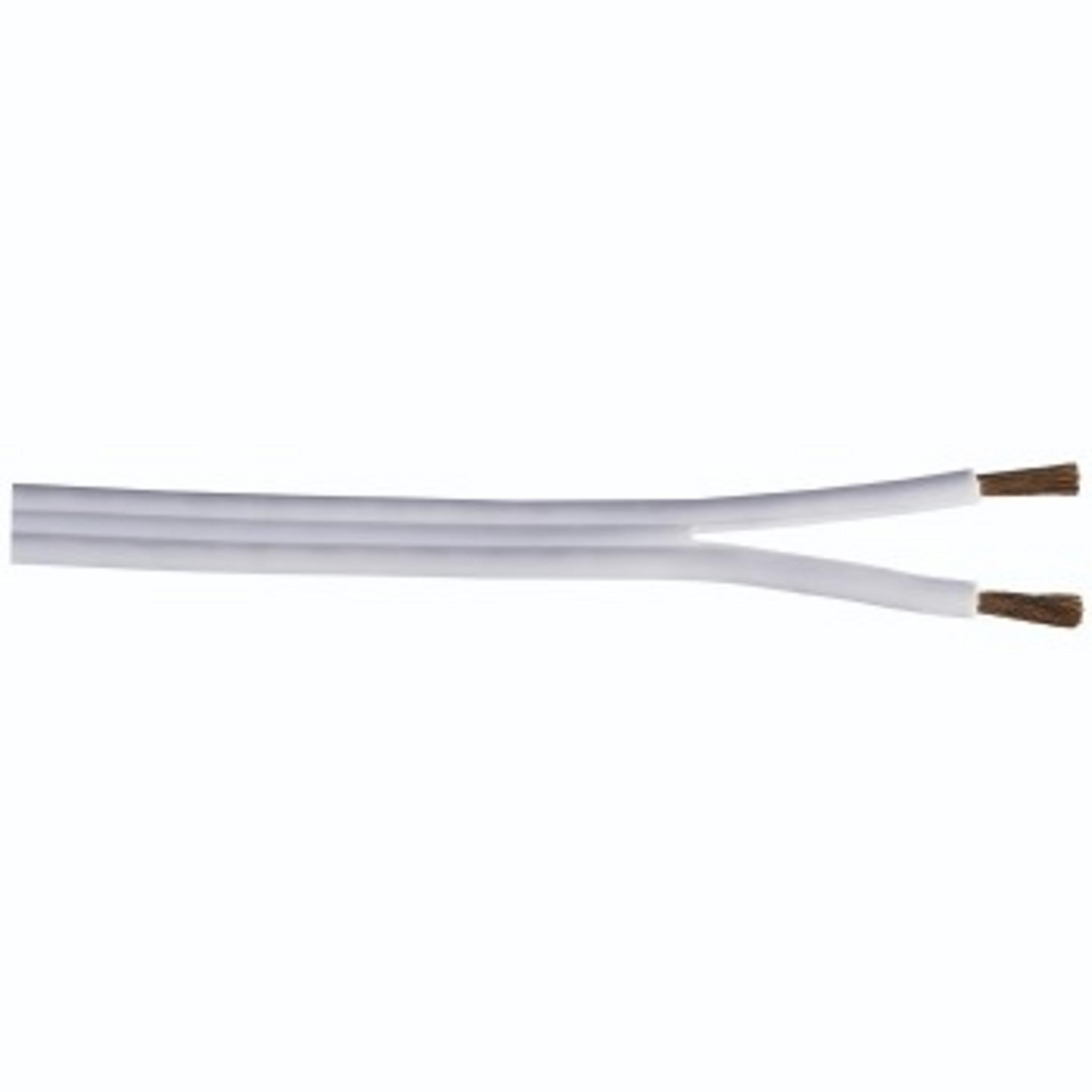 Three white wires with copper ends are separated, isolated on white.