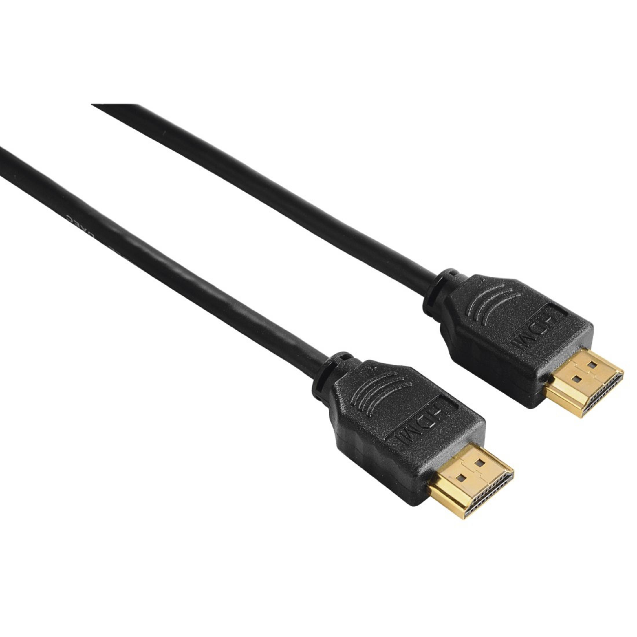 Cavo HDMI nero con connettori ad ogni estremità su sfondo bianco.