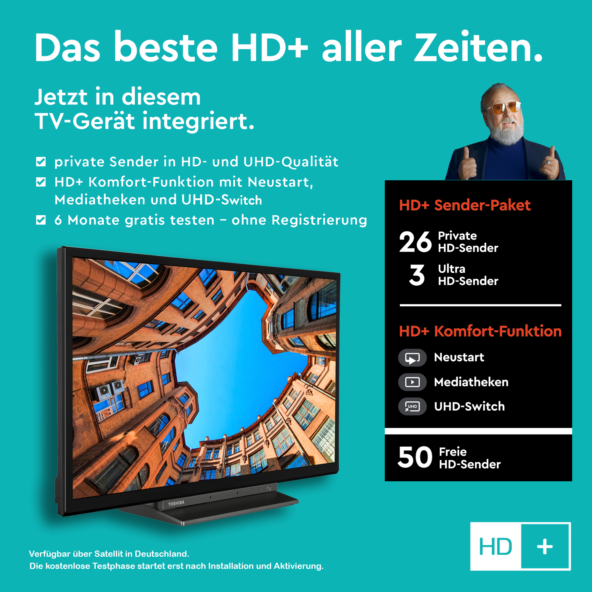 80 TV) LED Full-HD, 32LK3C63DAW cm, (Flat, TOSHIBA Zoll SMART TV / 32