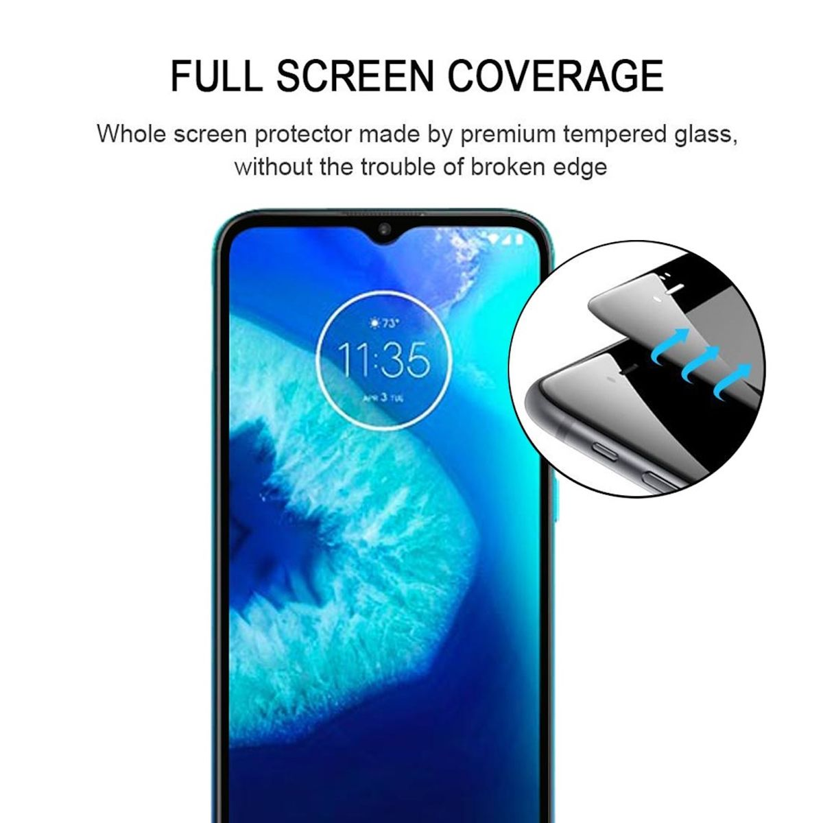 Telefon mit Displayschutzanwendung. Der Schutz wird auf den Bildschirm des Telefons aufgebracht.