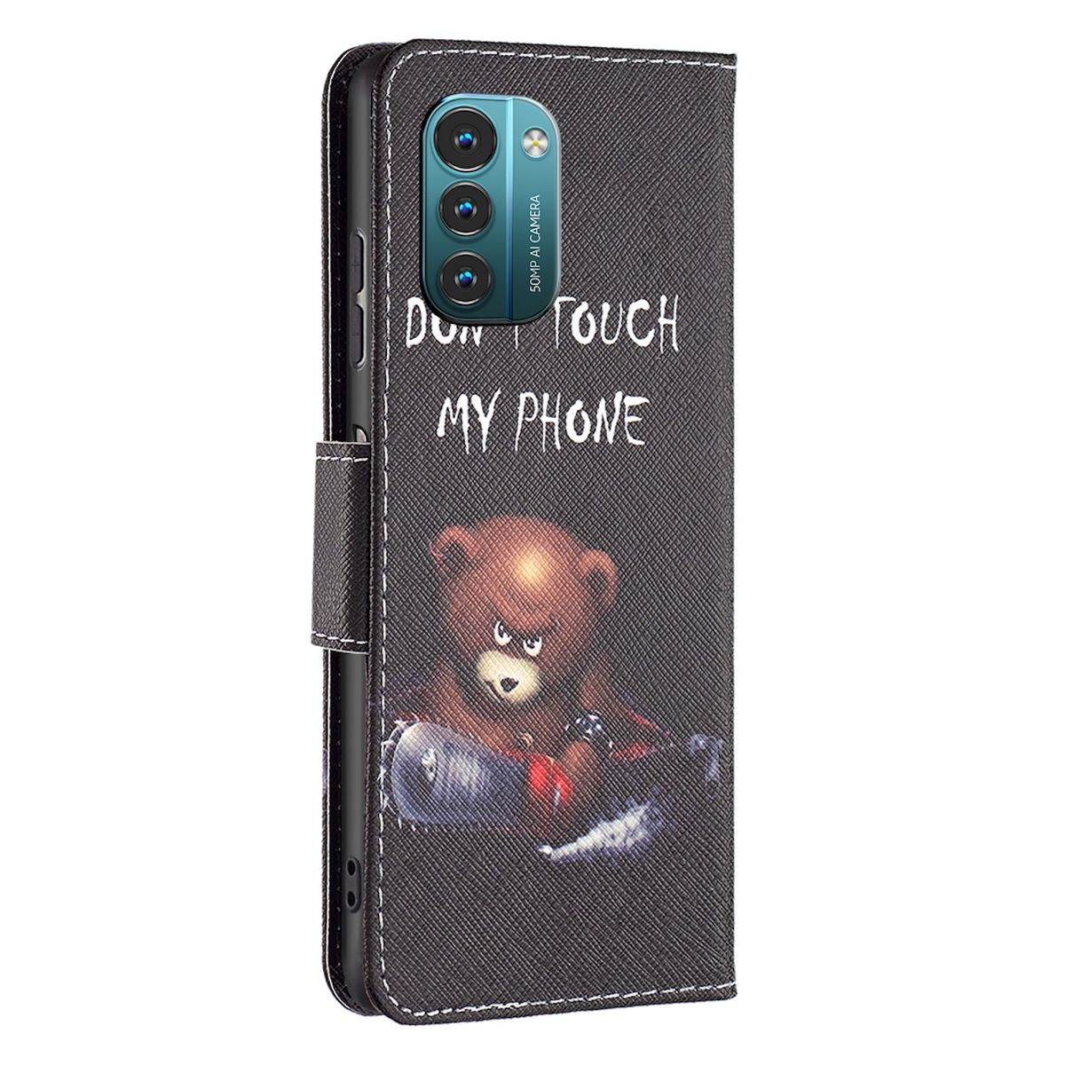 Handyhülle mit Teddybär-Design und dem Text "DON'T TOUCH MY PHONE".