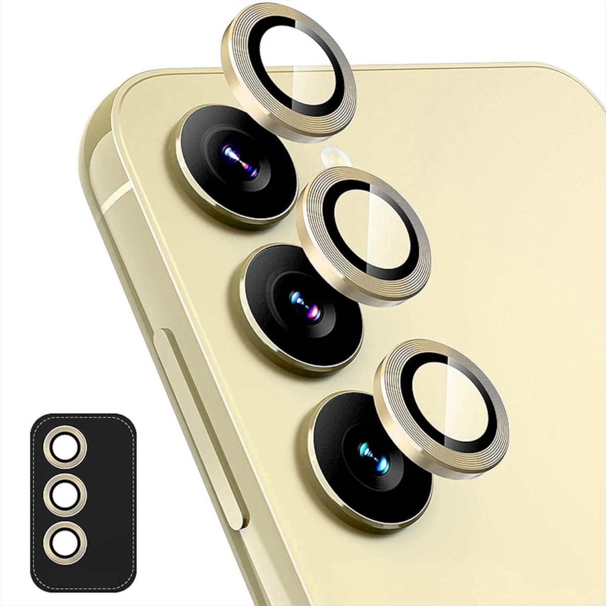 Samsung Ring Schutzglas(für Back A34) + A14 WIGENTO Hart Galaxy / Aluminium Glas H9 Film Kamera