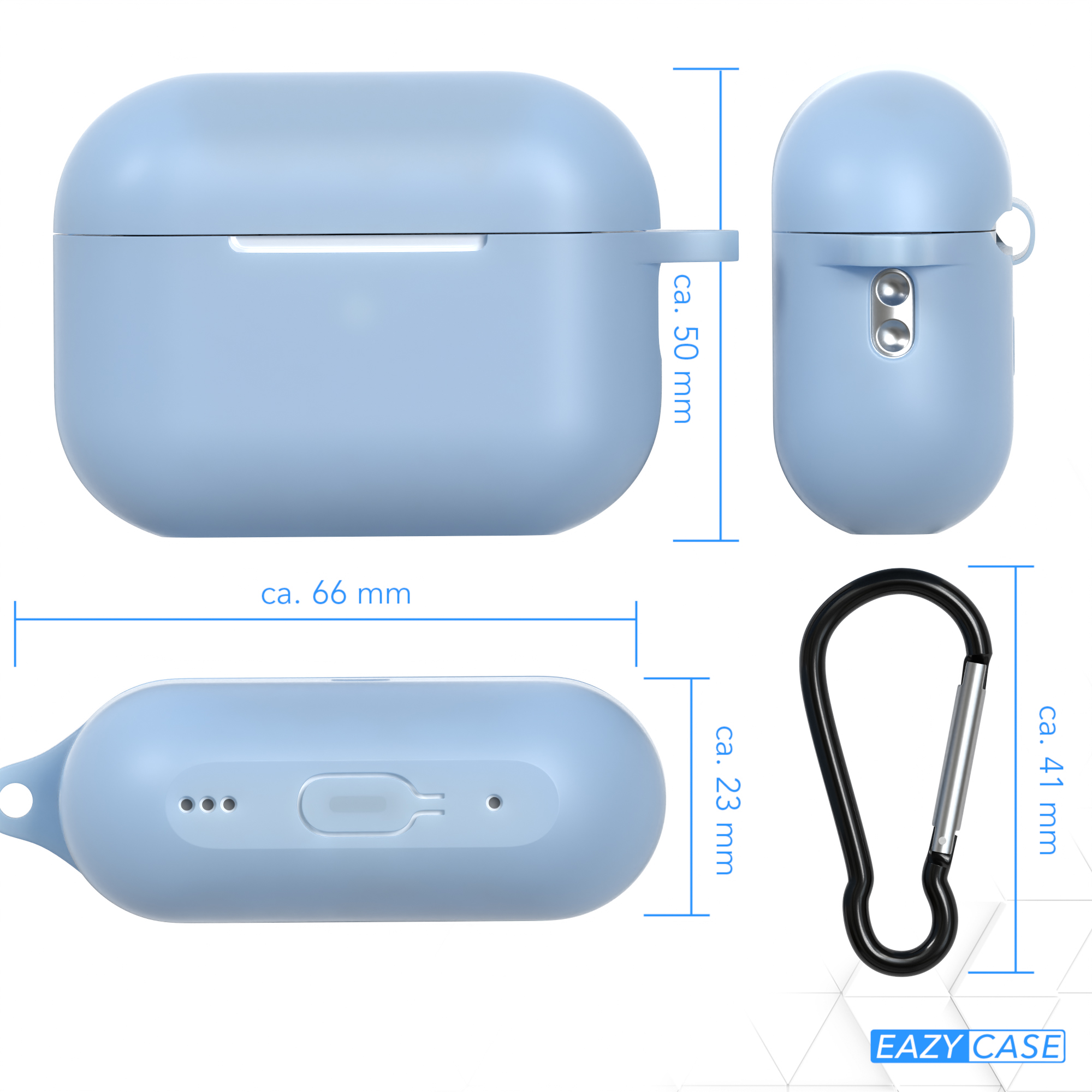 Helllblau Apple Blau Pro Schutzhülle für: Case CASE EAZY passend Sleeve 2 AirPods / Silikon