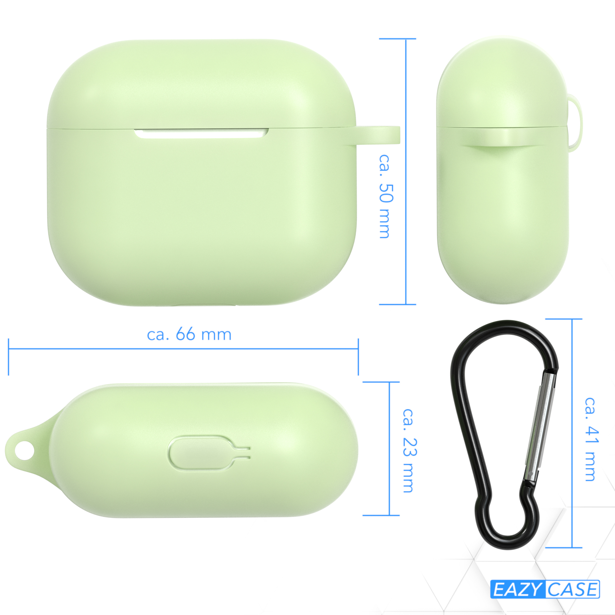 EAZY CASE AirPods / Hellgrün Grün passend Schutzhülle Silikon Case Sleeve 3 für: Apple
