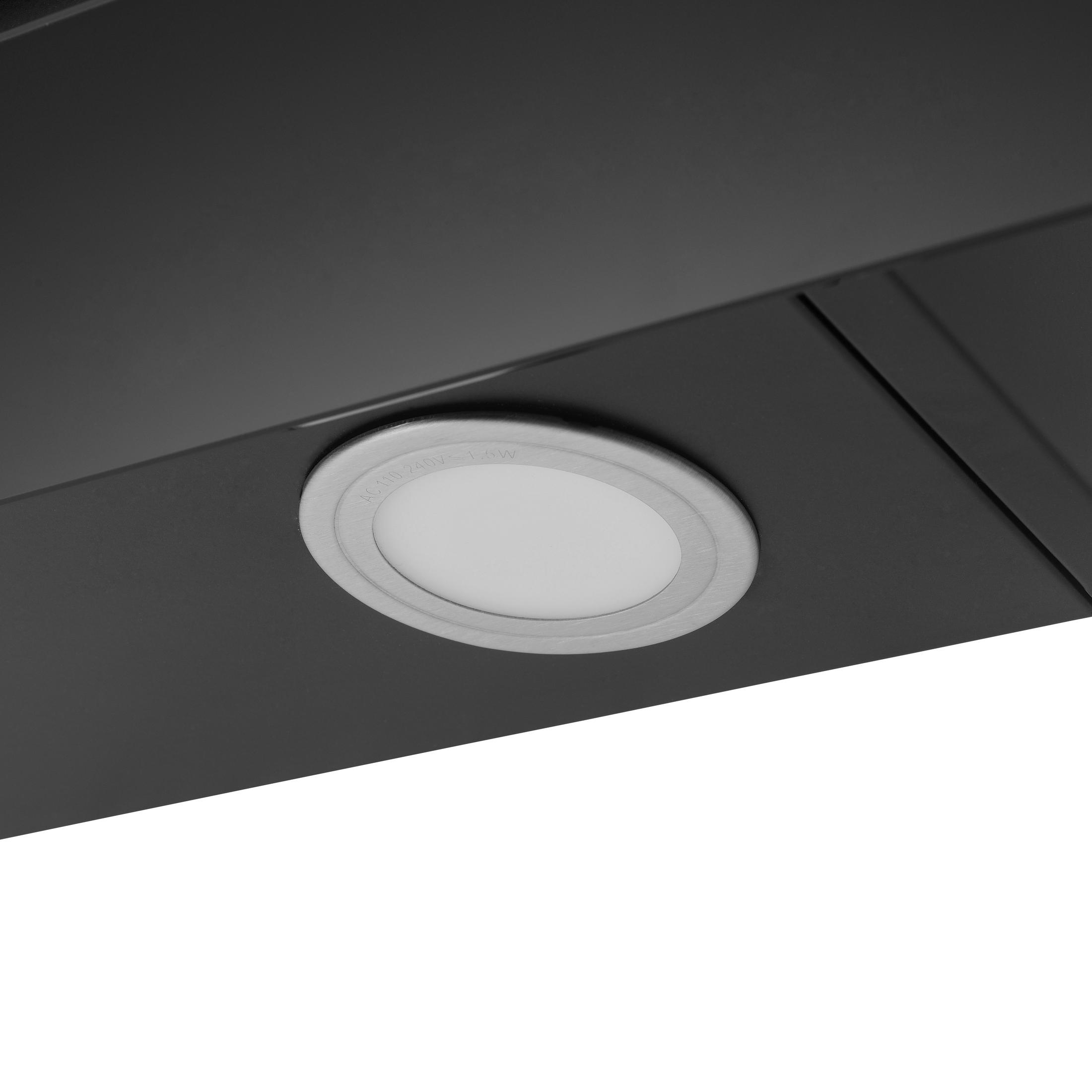 Close-up van een ingebouwde lamp in een donkergrijs oppervlak, wit licht.