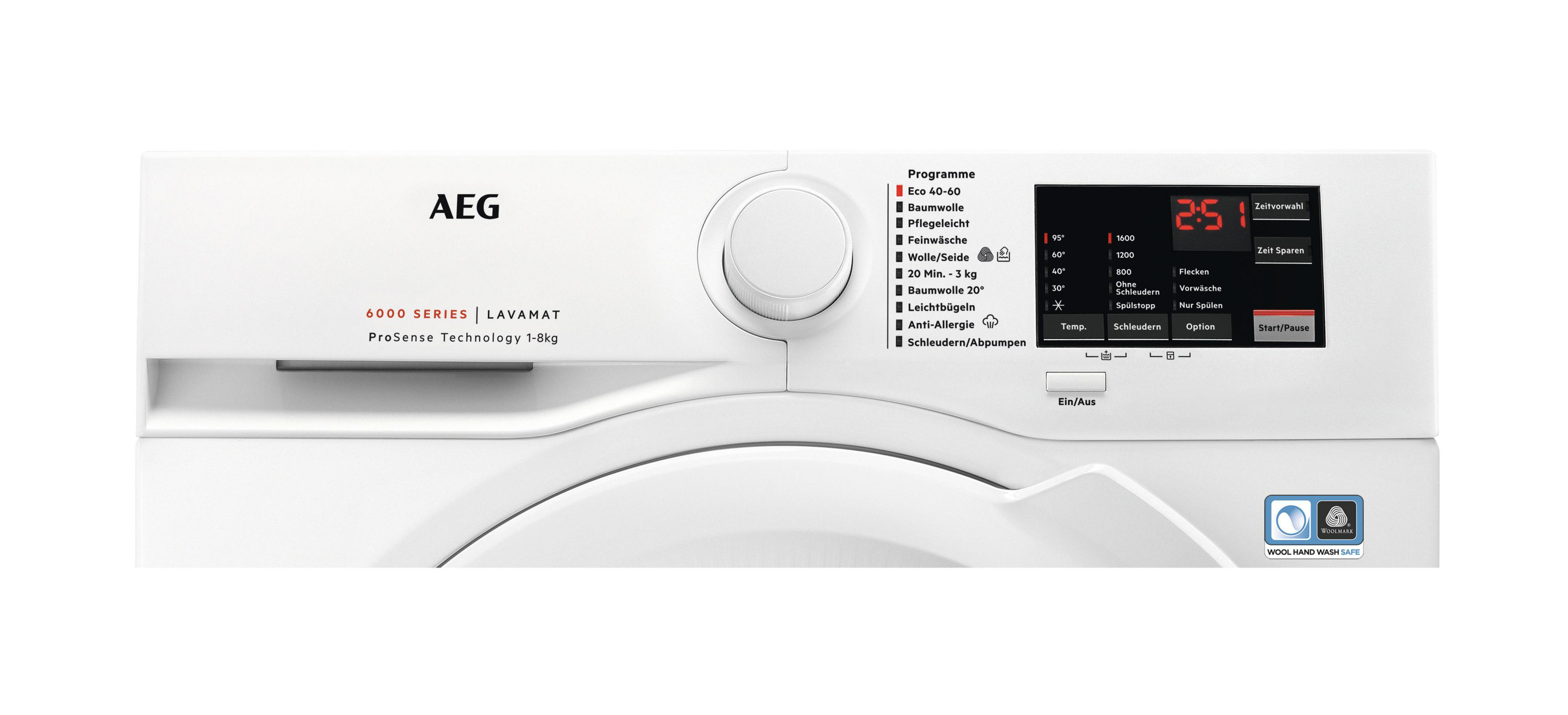 L Serie ProSense® kg, AEG Waschmaschine FBA A) mit U/Min., Mengenautomatik 6 (8 51680 1551 6000