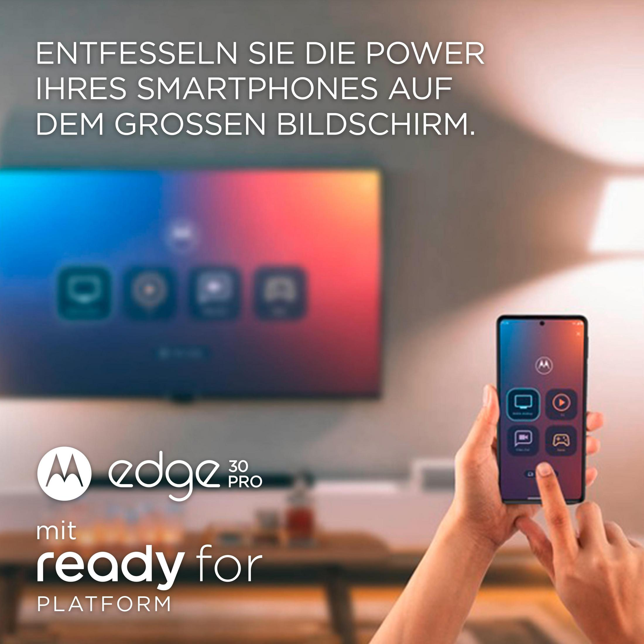 Un smartphone affiche une interface d'application. Un écran de télévision affiche un contenu similaire. Le texte dit 'ready for'.