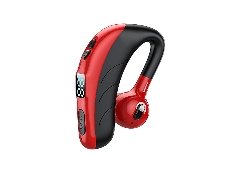 SYNTEK Bluetooth Kopfhörer Red Earloop Digital Display Geschäftsmodell, On-ear Bluetooth Kopfhörer Bluetooth Rot