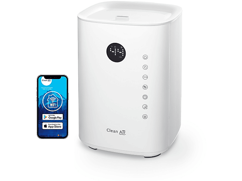 CLEAN AIR OPTIMA CA-604W Smart m²) Luftbefeuchter (Raumgröße: Filling Weiß Top 55