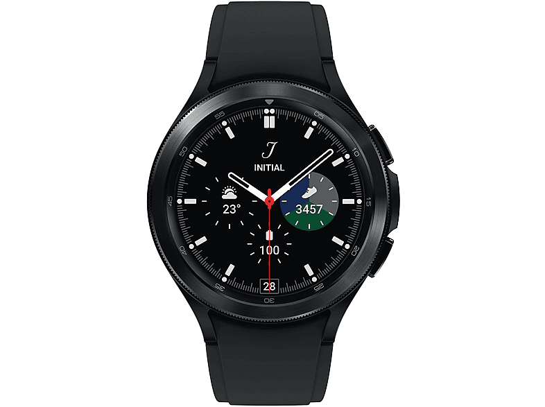 SAMSUNG Galaxy Watch4 Classic Smartwatch Edelstahl Fluorkautschuk, M/L, Black