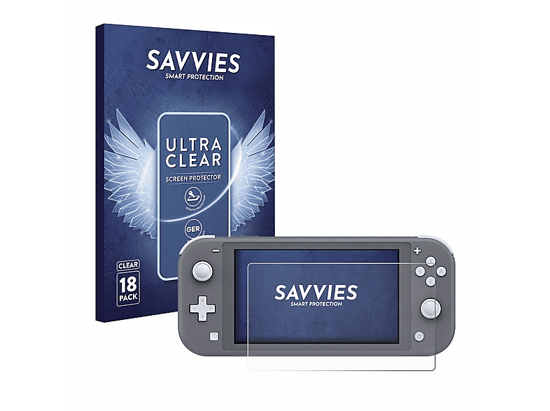 Lite) klare SAVVIES Switch Nintendo Schutzfolie(für 18x