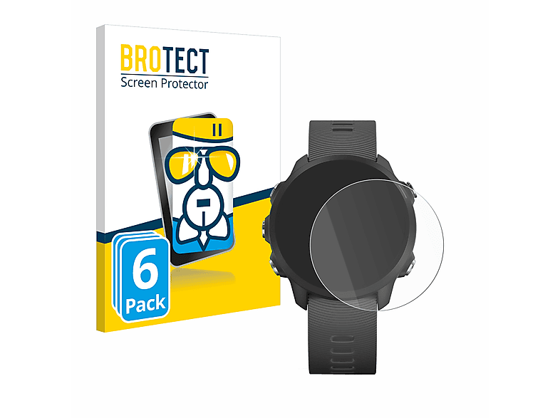 BROTECT 6x Airglass klare Schutzfolie(für Garmin Forerunner 245 Music) | Smartwatch Schutzfolien & Gläser