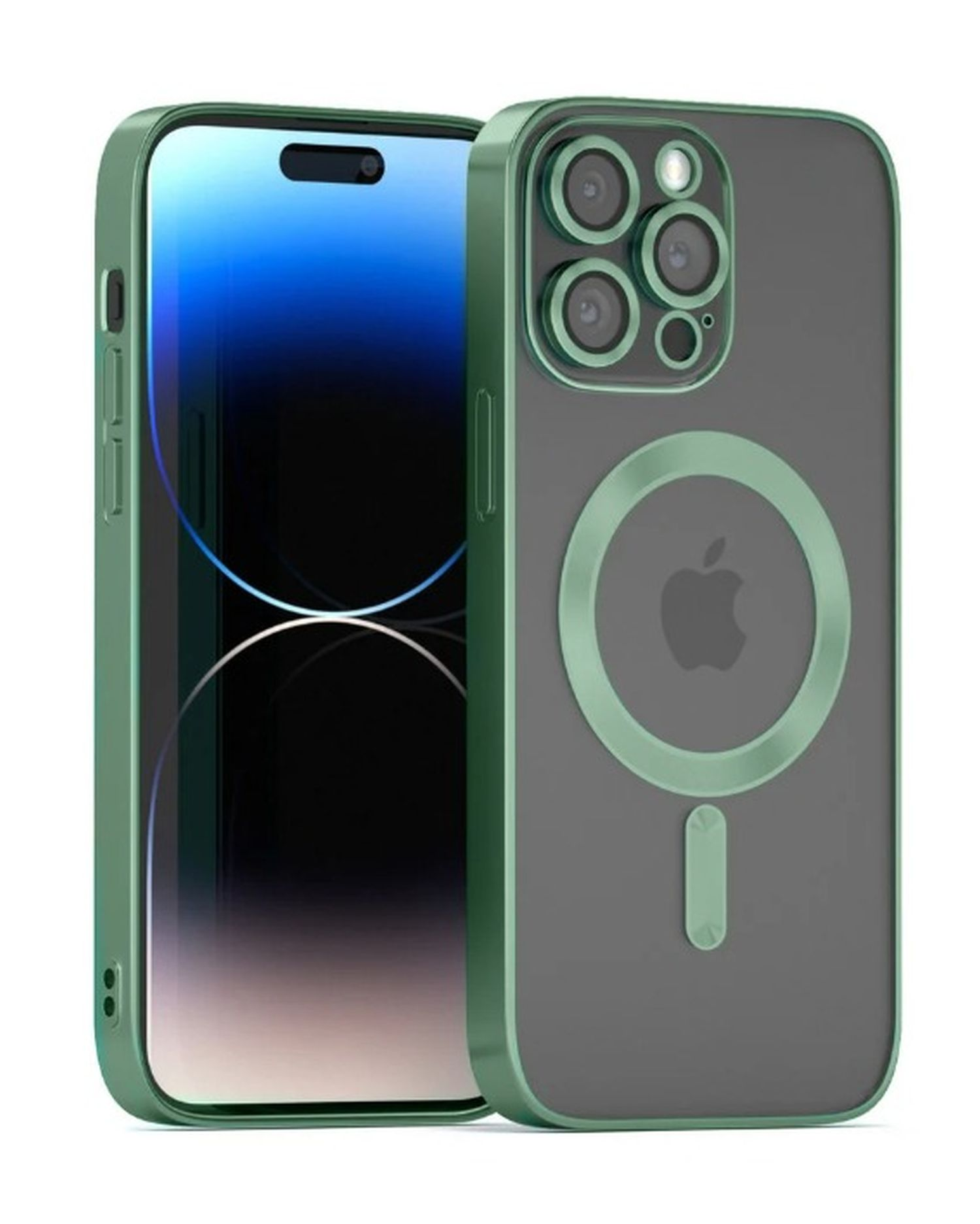 COFI MagSafe Hülle mit Kameraschutz, Backcover, Grün Pro Max, iPhone 12 Apple