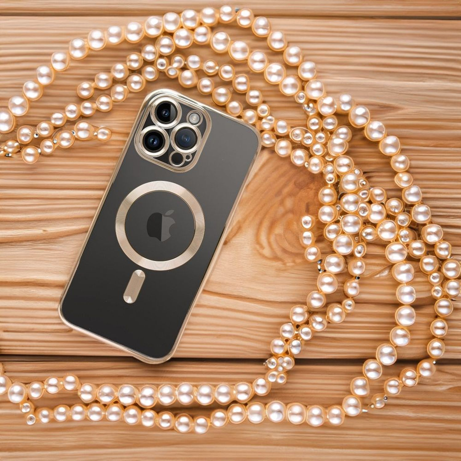 COFI MagSafe Hülle mit Kameraschutz, Backcover, Gold Apple, 14, iPhone