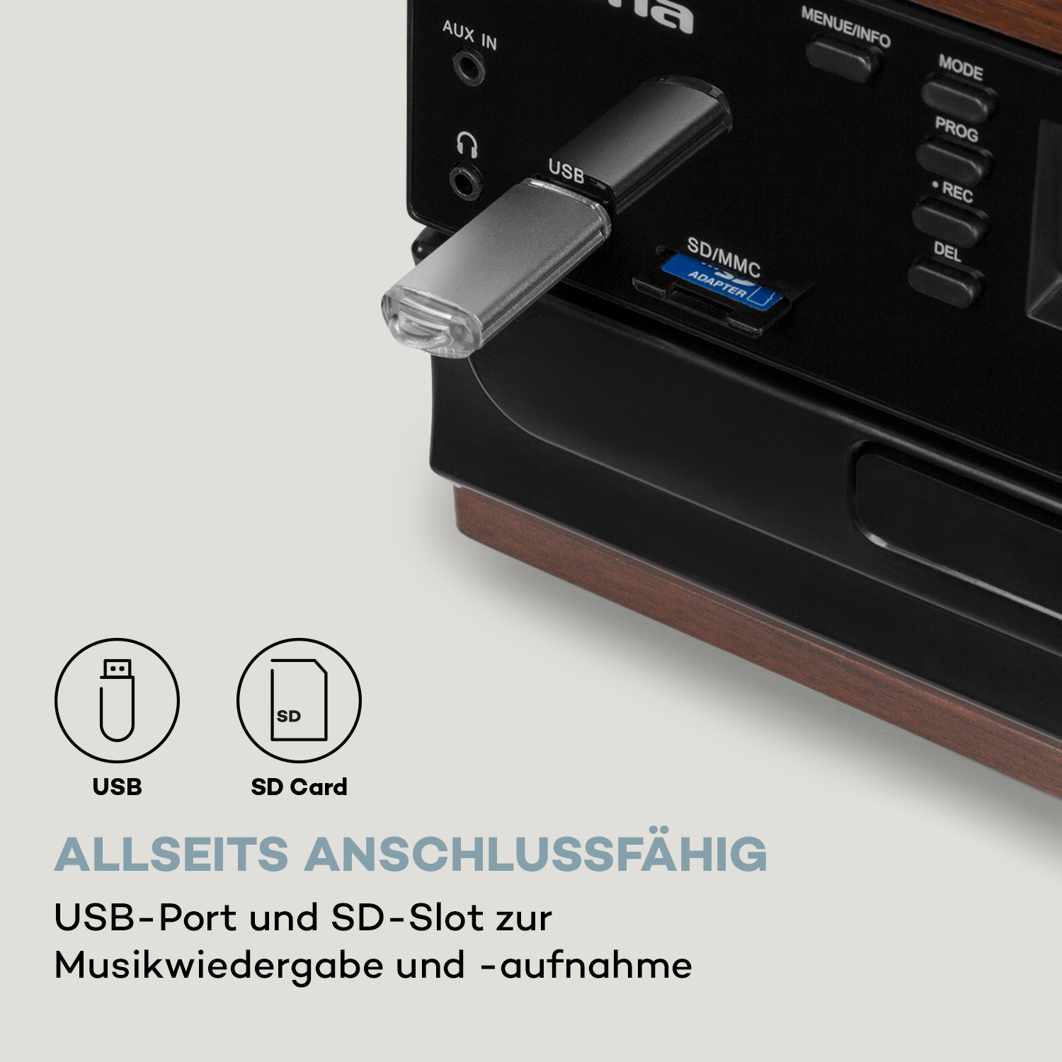 AUNA Oakland DAB Stereosystem Micro (Braun)