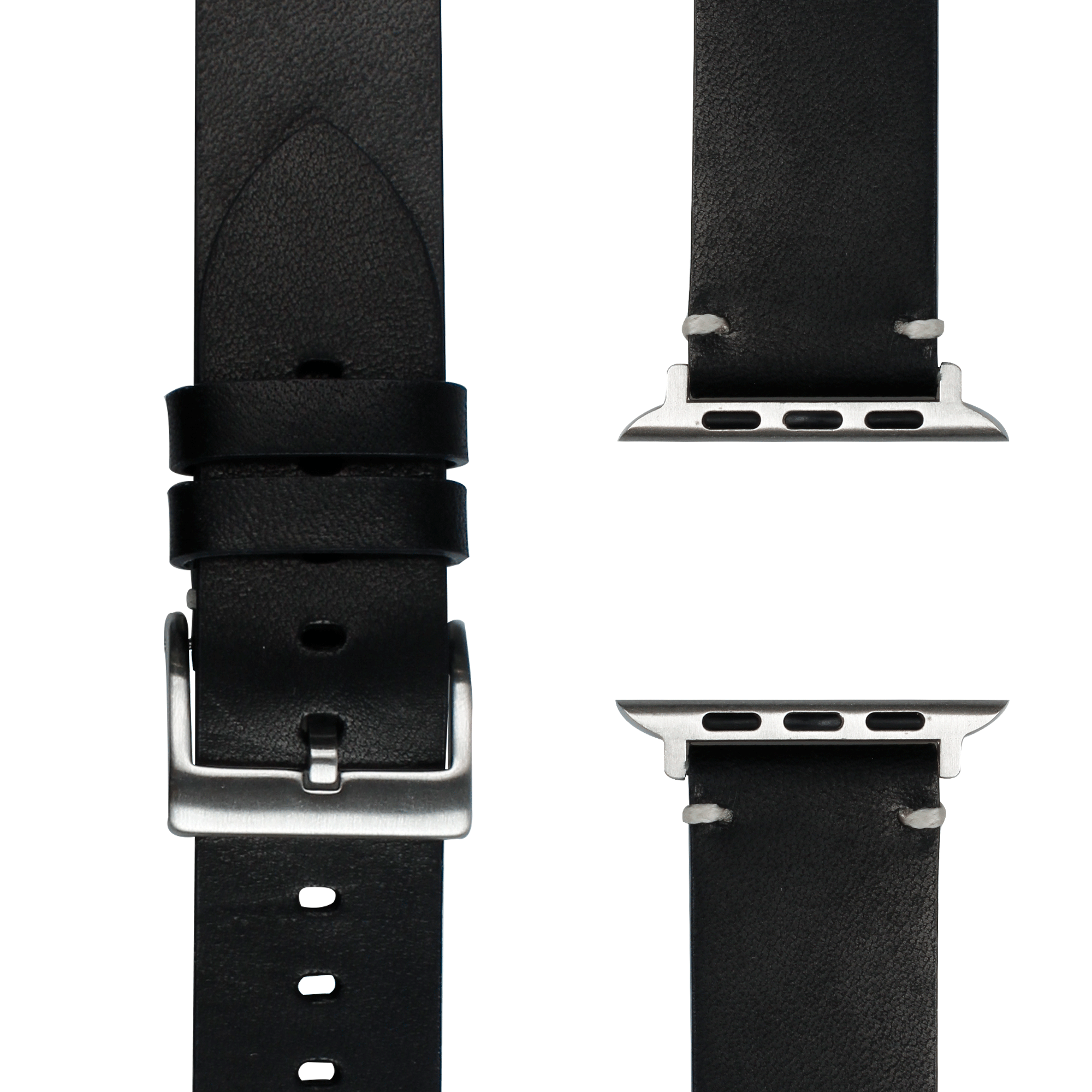 APFELBAND Vintage Lederarmband / 38mm - Watch Ersatzarmband, | Apple, 1 40mm | Series SE, Schwarz/Silber und 9 41mm, Series
