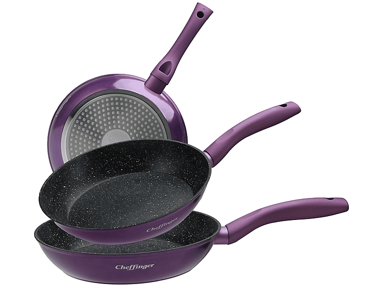 HOMELUX Pfannenset 3-teilig - Induktionspfannen Mit Marmorbeschichtung