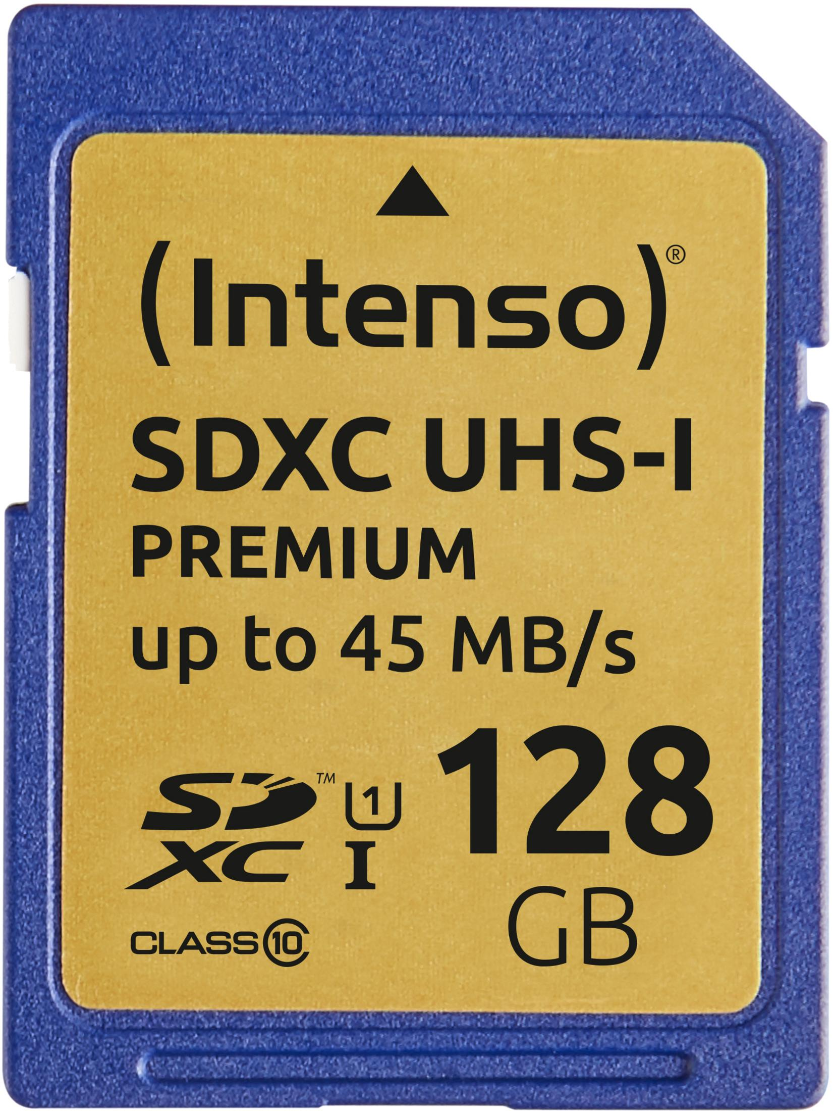 GB, Speicherkarte, INTENSO 10 UHS-1, 128 MB/s 3421491 SDHC SDXC 128GB